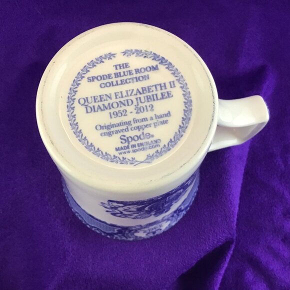 Queen Elizabeth II Diamond Jubilee Mug Spode Blue Room Collection 1952 2012 - Picture 11 of 13